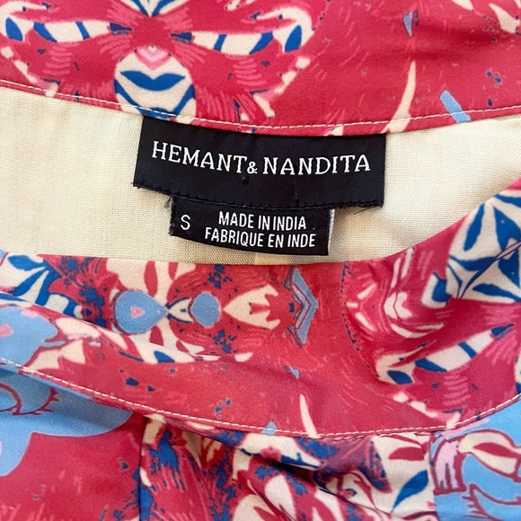 Hemant & Nandita Mixed Floral Print Skirt Small - Picture 8 of 8
